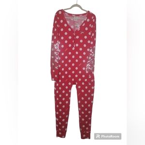 PINK Victoria Secret Cozy Onsie Red Pajamas L